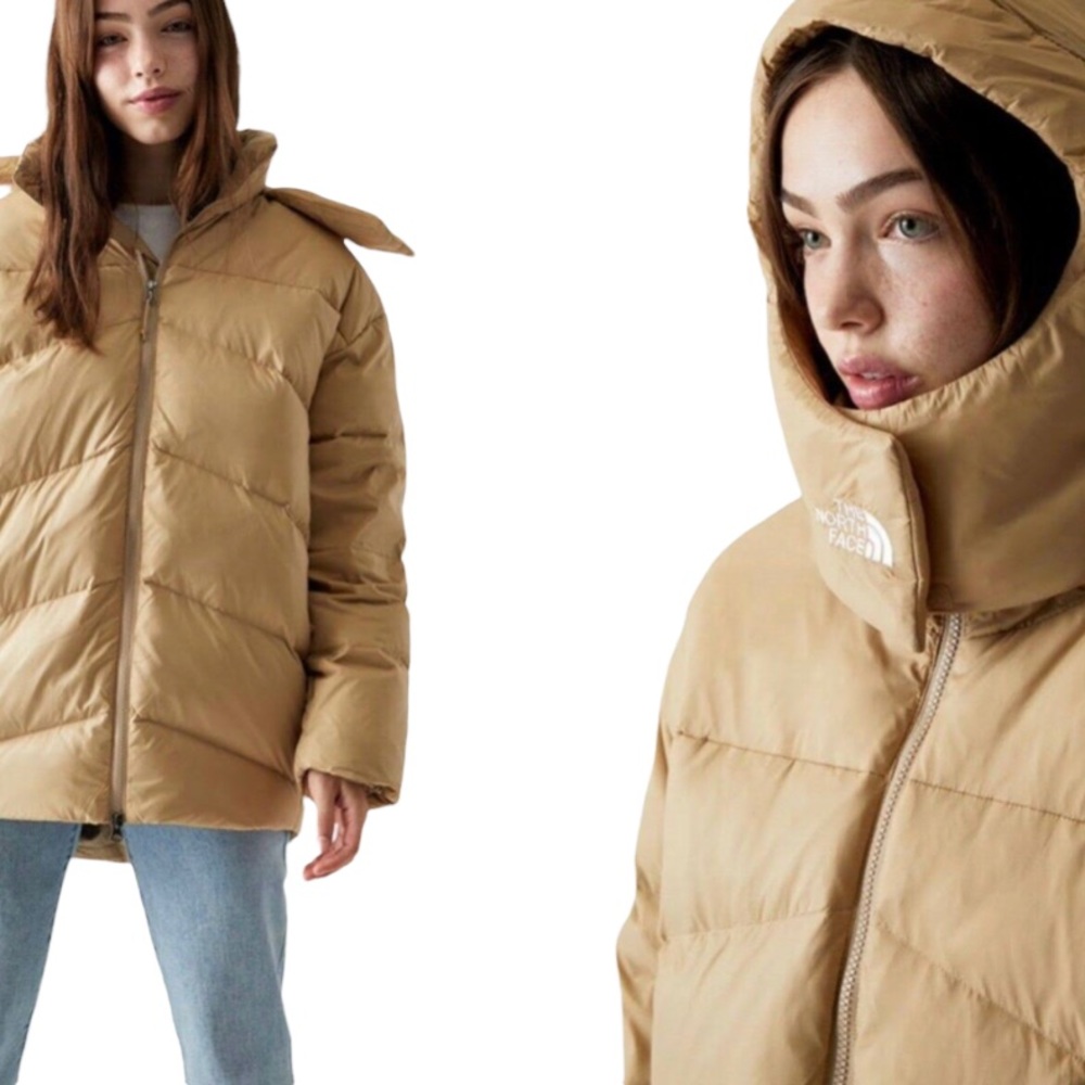 NWT The North Face Women’s Palomar Down Parka Coat Jacket relaxed fit Khaki  L - Picture 5 of 14